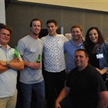 Old Collegians Patrick Hunt, Andrew Steed, Ben Webby, Thomas Scheres, Aliesha-Jane Moroney and Bradley Mitchell