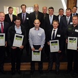 Front row: Jon Calder (New Zealand National Fieldays Society), Tony Egan (Greenlea), Blair Hoad (LIC), James Ormsby (Waitomo Petroleum), Alan Cottington (AGrowQuip)

Back row: Dean Bell (Waikato Milking Systems), Patrick Dorahy (Zoetis), Tim Mackle (Dairy NZ), Headmaster Grant Lander (St Paul’s), Deputy Headmaster Peter Hampton (St Paul’s), Minister for Primary Industries Nathan Guy, Malcom Nitschke (AGMARDT), George Tatham (Beef + Lamb), Stephen Veitch (BNZ), Glen Beal (Campbell Tyson)
