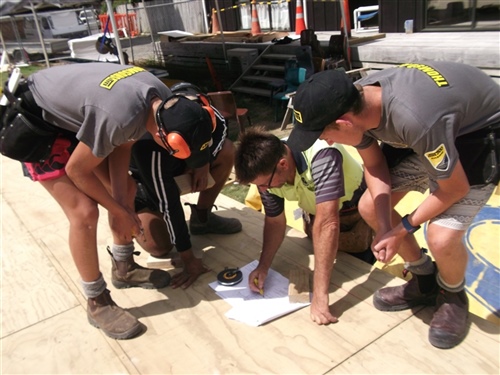 Construction Class begin building four-bedroom house