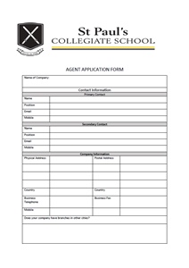 Agent application form