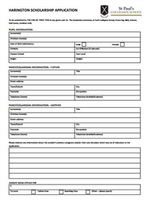 Harington Scholarship